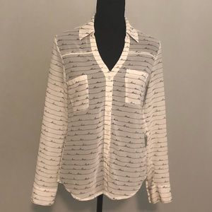 Sheer long sleeve button up